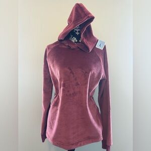 So soft Velour Plum colored Hoodie Large
